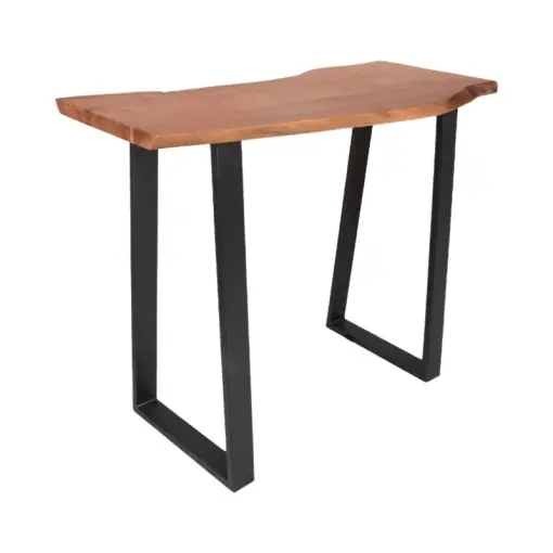 Masă bar Miles, nuc/negru, 120x53x97 cm Noutate
