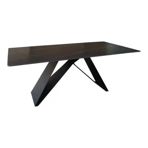 Livrare expres Masă Mapele, negru/negru, 180x90x75 cm