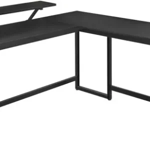 Promoție Birou pe Colt Vasagle, model Lennox, 140x92.2x130 cm, Negru