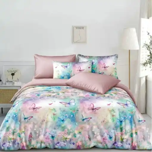 Lenjerie de pat Finet Superfin cu elastic – 4 piese, Bloom - Pastel Dream Expediere rapidă