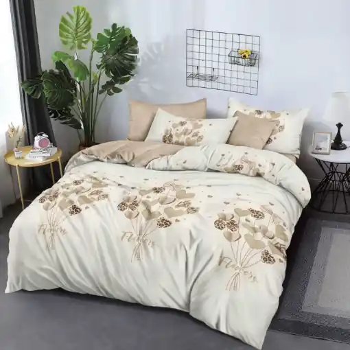 Lenjerie 6 Piese cu Elastic 180x200, Alabaster Ultima șansă