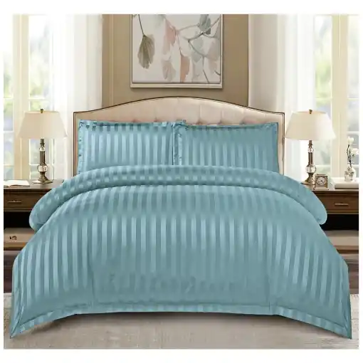 Lenjerie cu elastic 180x200cm, Damasc, Atlas V19 Turcoaz Calitate înaltă