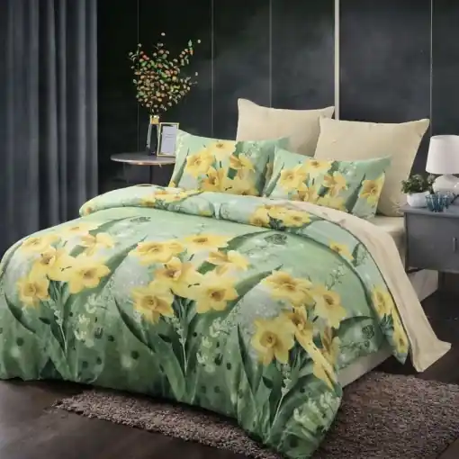 Ofertă de sezon Lenjerie cu Elastic 180x200 cm, Flower Pot 6 Piese (Finet)
