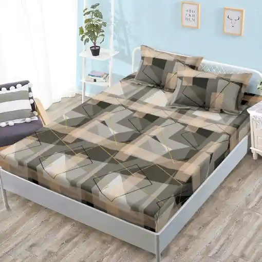 Cearsaf cu elastic si 2 Fete de Perna, Darcy 160x200 cm (Finet) Promoție