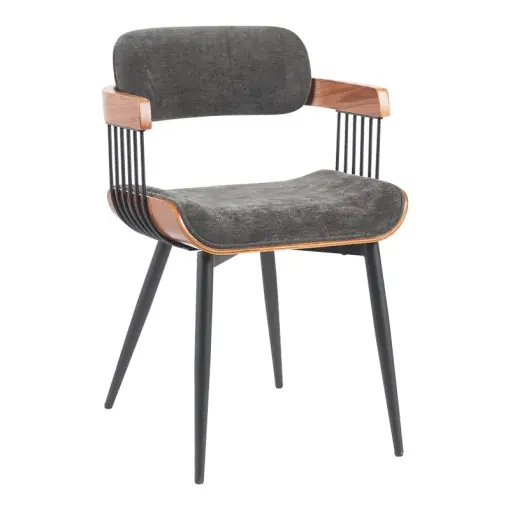 Scaun Cameo, gri închis/nuc, 53x49.5x75.5 cm Reducere extra