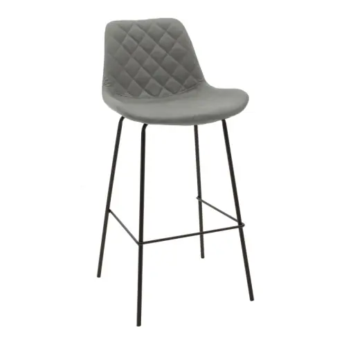 Scaun de bar Faith, gri închis/negru, 50x54x104 cm Preț promoțional