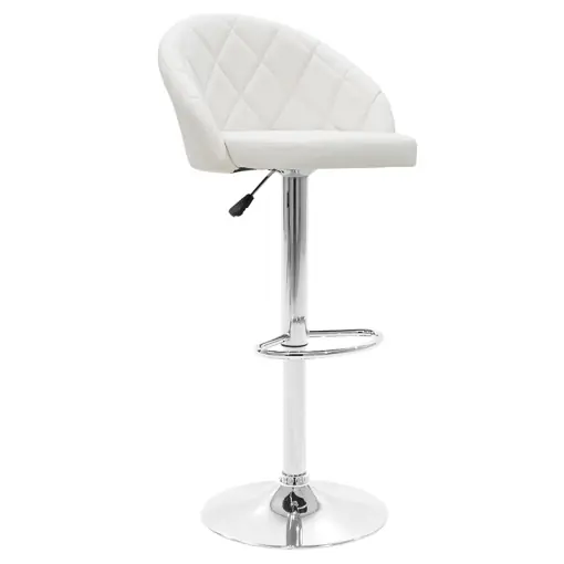 Scaun de bar Balina, alb/argintiu, 52x53x109 cm Noutate