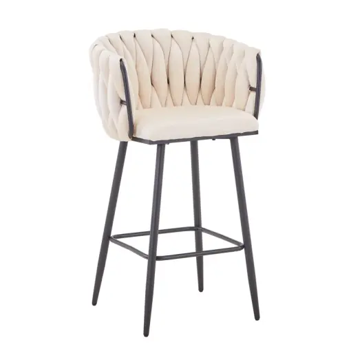 Calitate înaltă Scaun de bar Vivian, bej, 57x50x100 cm