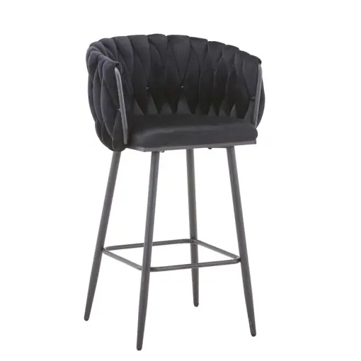 Scaun de bar Vivian, negru, 57x50x100 cm Reducere