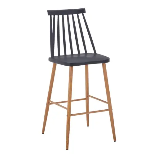 Retur gratuit Scaun de bar Aurora I, negru/natural, 42x47x99 cm