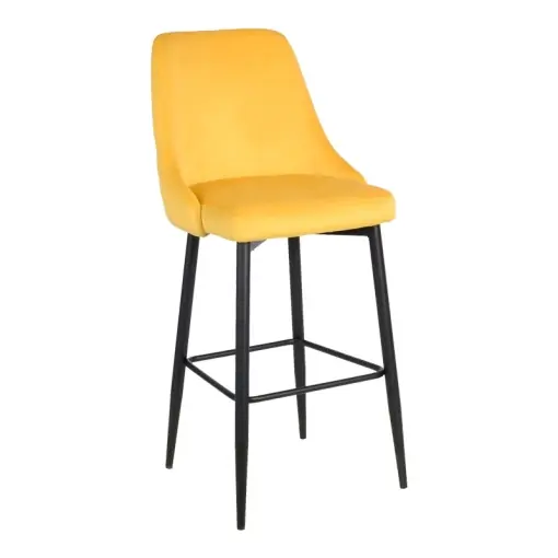 Retur gratuit Scaun de bar Zedna, galben/negru, 52x57x111 cm