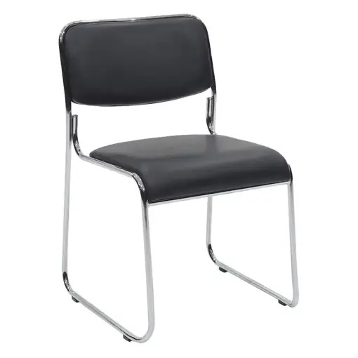 Scaun stivuibil Randin, negru/crom, 42x44x77 cm Vezi acum
