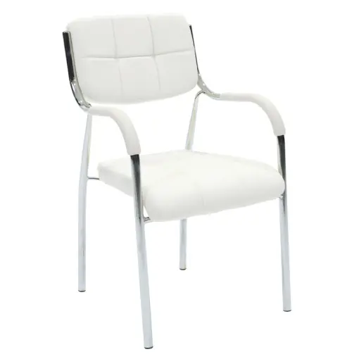 Scaun pentru vizitatori Otlen, alb/crom, 47x45x87 cm Livrare expres
