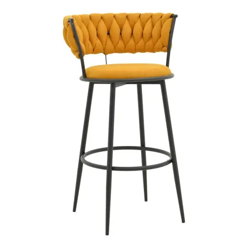 Reduceri Scaun de bar Alkia, galben/negru, 50x56x95 cm