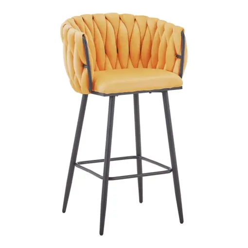 Reducere extra Scaun de bar Vivian, galben, 57x50x100 cm