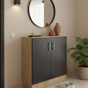 Dulap Pantofi 6 perechi Model Souken, Stejar / Gri Inchis, 60x40x80 cm Calitate înaltă