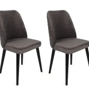 Set 2 scaune Model Tutku-301, Antracit/Negru, 50x49x90 cm Ofertă exclusivă