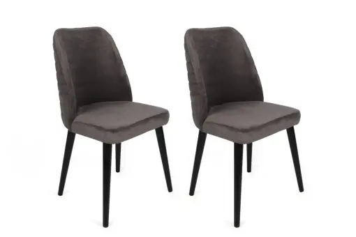Set 2 scaune Model Tutku-301, Antracit/Negru, 50x49x90 cm Ofertă exclusivă