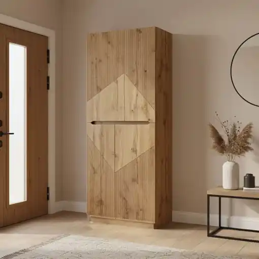 Dulap de pantofi Kebell, natural, 71x41.5x180.4 cm Cumpără acum